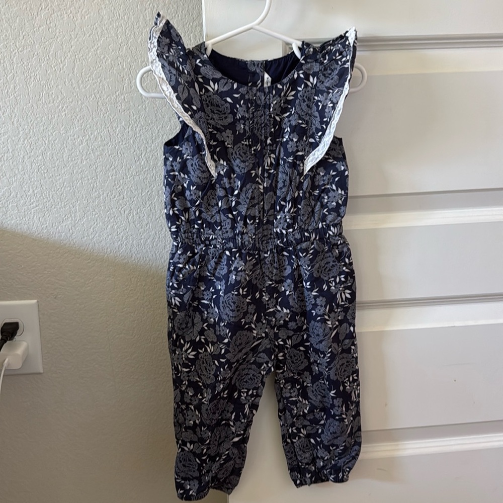 Janie and Jack Navy Floral Romper (18-24 mo)